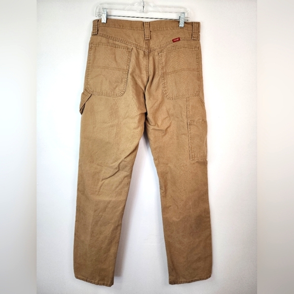 Wrangler Men's Tan Straight Leg Painter Pants, sz 32x34 - Picture 4 of 11
